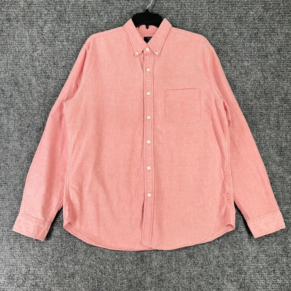 J.Crew Oxford Dress Shirt Mens L Long Sleeve Chest Pocket Business Casual Wear‎